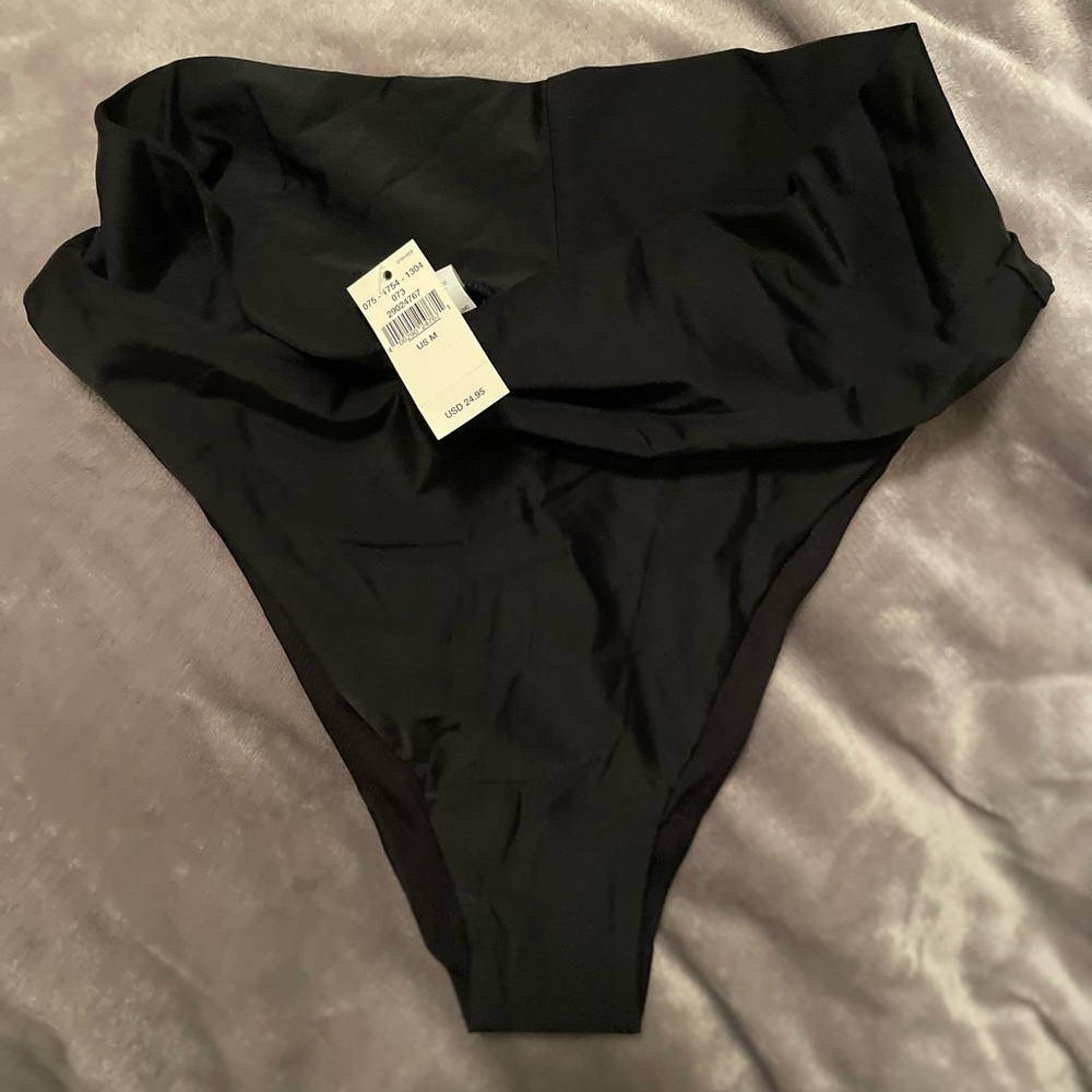 NWT Aerie high waisted black bikini bottom swimwear